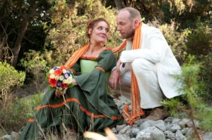 Robe de mariée verte